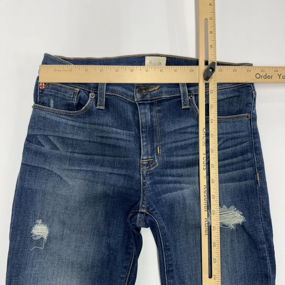 Hudson Jeans Womens‎ 27 Blue Krista Ankle Distressed Skinny Denim Y2K Streetwear